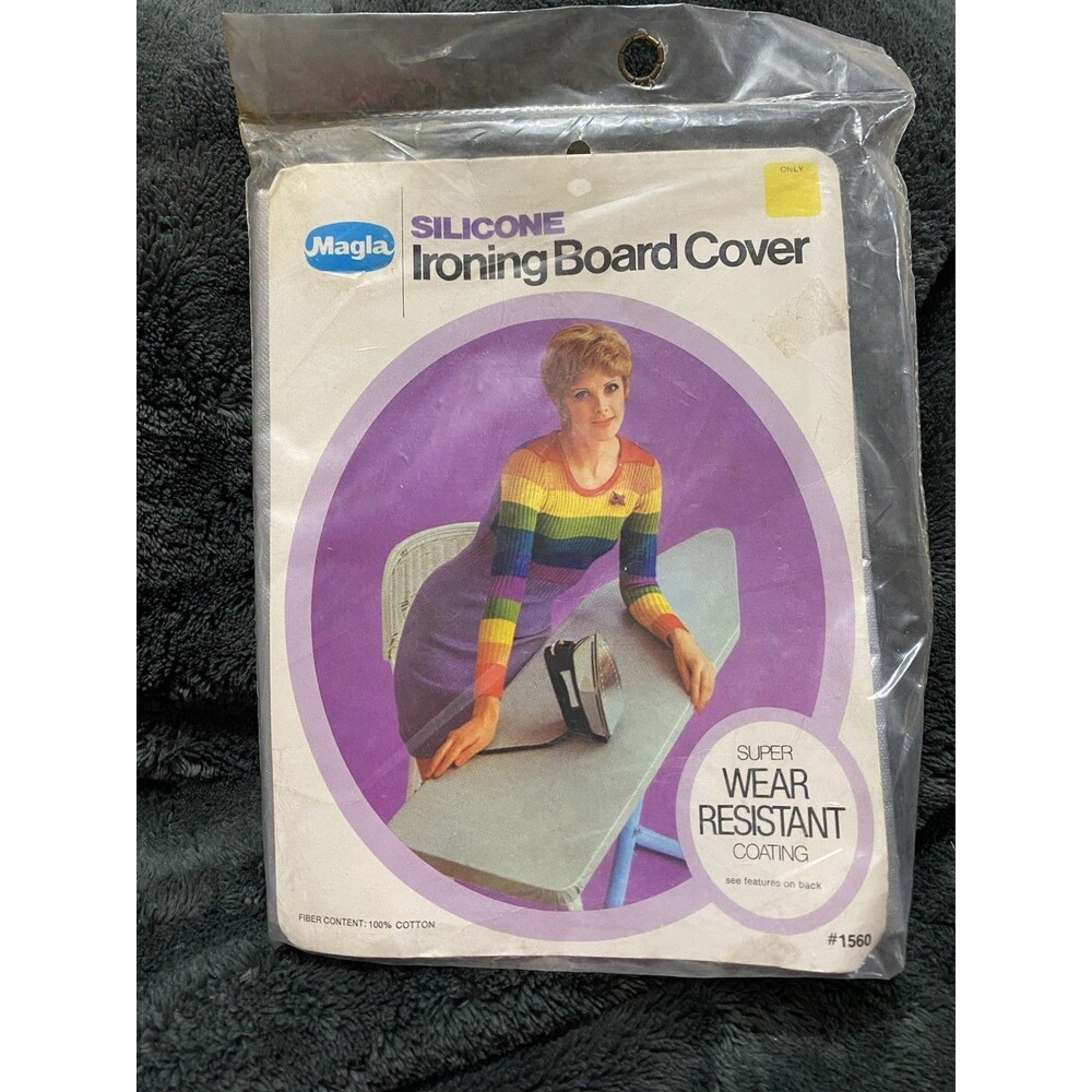 NOS Magla Silicone Ironing Board Cover Pad Silver Water Resistant Cotton USA